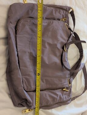 GAP Lavender Nylon Shoulder Tote with Gold Accents